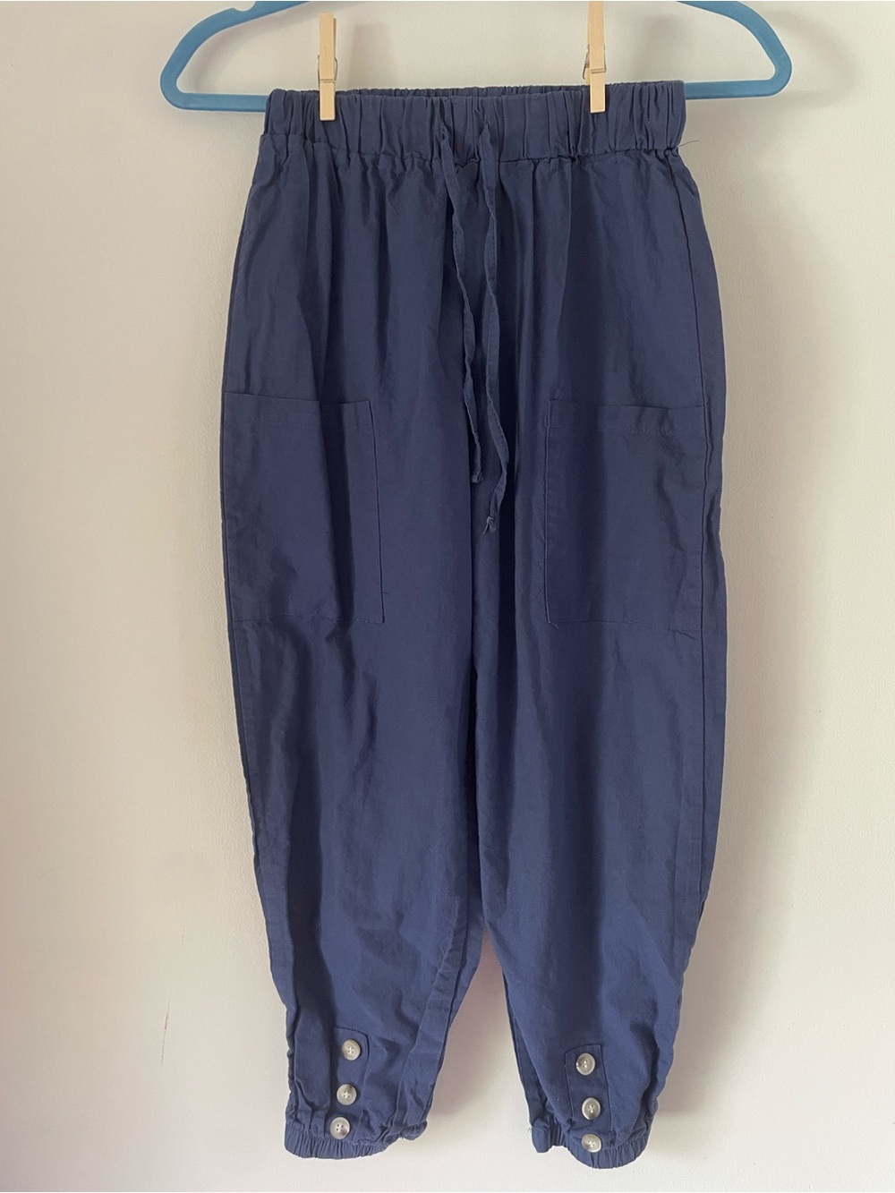 SHEIN Navy Drawstring Elastic-Waist Joggers with Pocket Detail